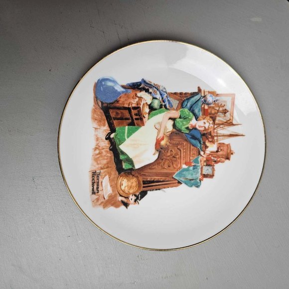 Norman Rockwell plate Dreams In the Antique Shop, 1985, 6.5" - Picture 4 of 5